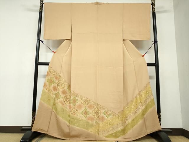 平和屋着物 豪華色留袖 寿光織 鏡裏洋花文 暈し染め 金糸 三越扱い 正絹 ud