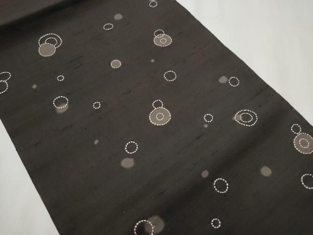 平和屋着物 九寸開き名古屋帯 刺し子 丸文 正絹 hy