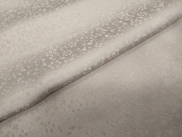 平和屋着物○上質な色無地 花唐草地紋 漆色 反端付き 正絹 逸品 未使用