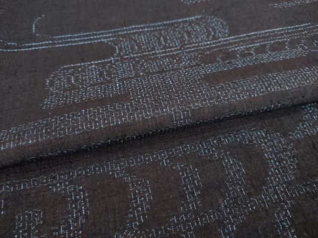 平和屋着物○本場結城紬 重要無形文化財 80亀甲 エ霞文 証紙付き