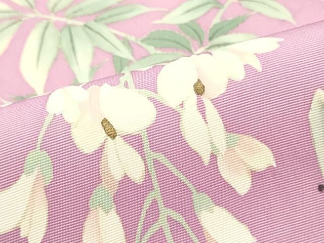 平和屋着物○塩瀬 九寸名古屋帯 枝垂れ藤文 金彩 正絹 逸品 DAAY0375ob