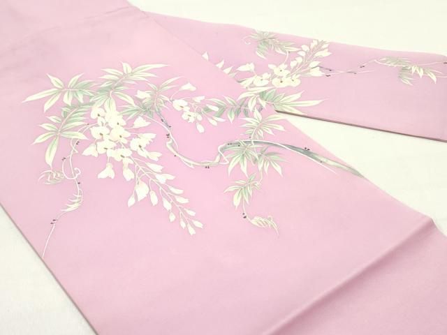 平和屋着物 塩瀬 九寸名古屋帯 枝垂れ藤文 金彩 正絹 ob