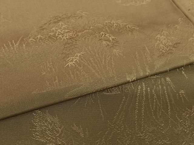 平和屋着物○上質な色無地 笹竹地紋 栗色 正絹 逸品 未使用 AABC5127zg