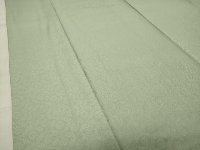 平和屋着物○上質な色無地 花唐草地紋 薄萌葱色 正絹 逸品 CABA1310gh