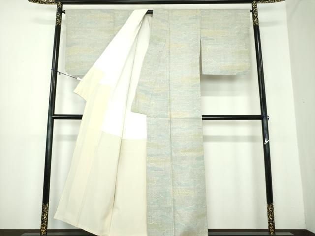 平和屋着物○本場結城紬 重要無形文化財 100亀甲 雲文 正絹 逸品 未