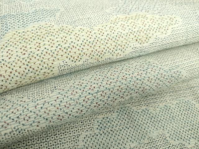 平和屋着物○本場結城紬 重要無形文化財 100亀甲 雲文 正絹 逸品 未