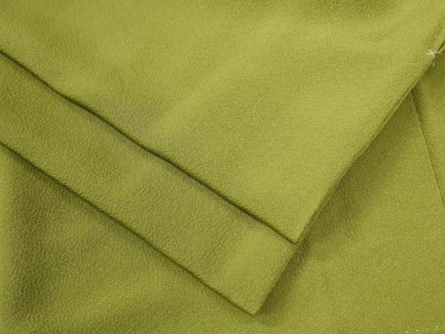 平和屋着物●上質な色無地 青丹色 正絹 yc