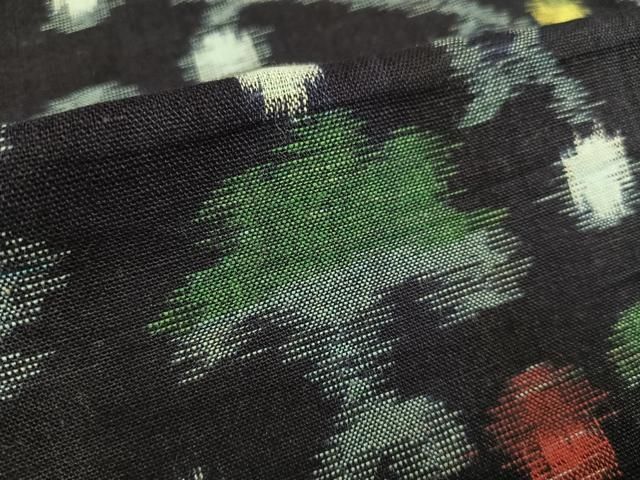 平和屋着物▽久留米絣　単衣　綿　草花文　逸品　AABD0804ph 平和屋着物▽久留米絣 単衣 綿 草花文 逸品 AABD0804ph