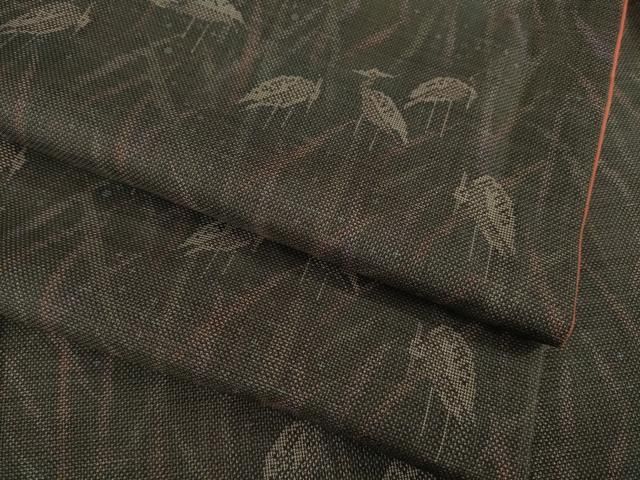 平和屋着物 本場大島紬 カタス9マルキ 群れ鳥 正絹 ck