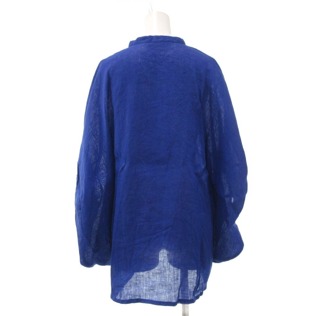 ミズイロインド mizuiro ind リネンドルマンスリーブシャツ Vネック 麻