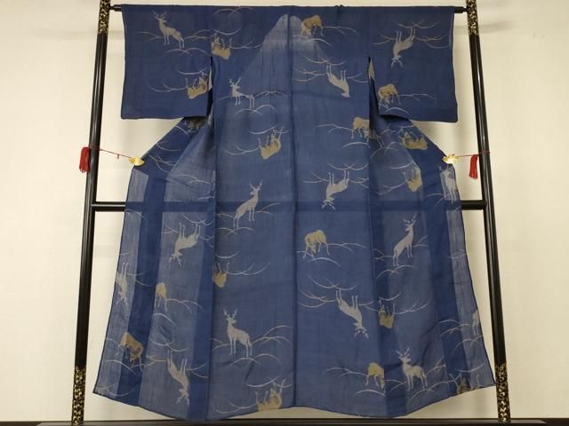 平和屋着物 夏物 小千谷ちぢみ 鹿 麻 jd