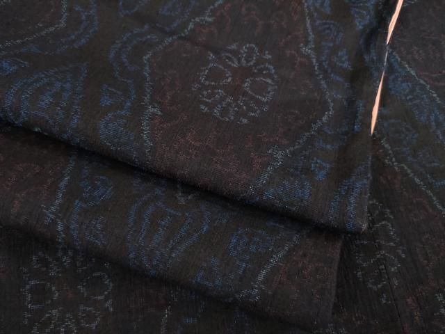 平和屋着物 結城ちぢみ 花菱文 正絹 ck