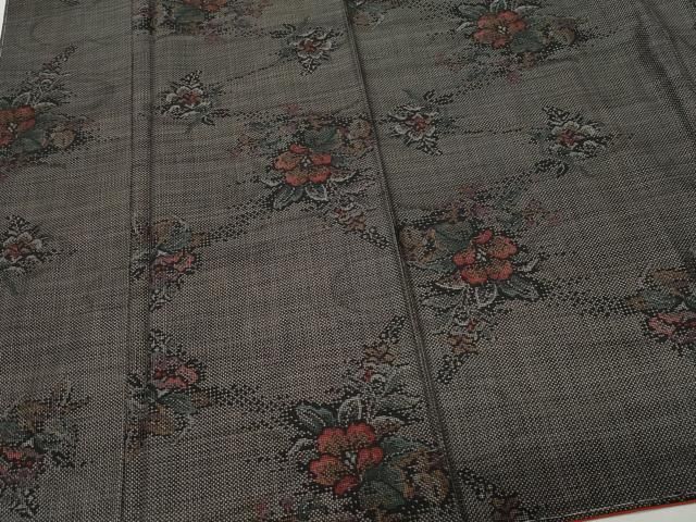  平和屋着物 本場大島紬 9マルキ 泥染め 草花文 たなべ謹製 証紙付き 正絹 vf 紬 着物