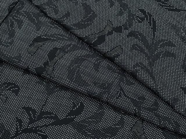 平和屋着物●本場大島紬 7マルキ 枝葉文 正絹 vf