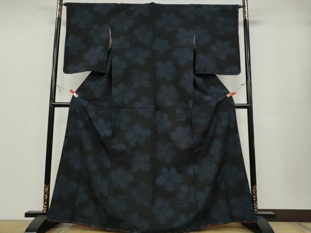 平和屋着物 結城紬 80亀甲 舞花文 正絹 ut