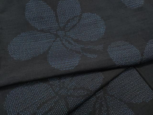 平和屋着物 結城紬 80亀甲 舞花文 正絹 ut