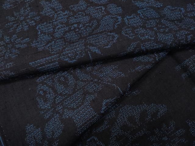 平和屋着物 結城紬 120亀甲 陶器草花文 正絹 ut