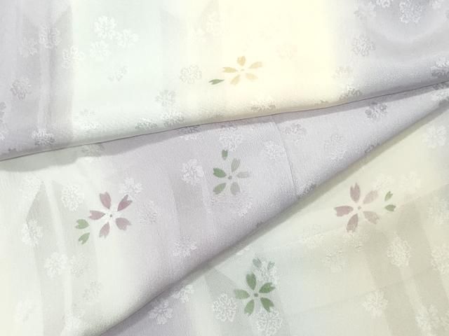 平和屋着物●長襦袢　無双仕立て　舞花文　暈し染め　正絹　逸品　CAAZ8320vf 平和屋着物○長襦袢 無双仕立て 舞花文 暈し染め 正絹 逸品 CAAZ8320vf