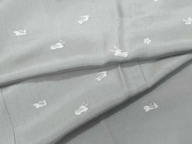 平和屋着物 長襦袢 無双仕立て 舞花兎文 正絹 vf