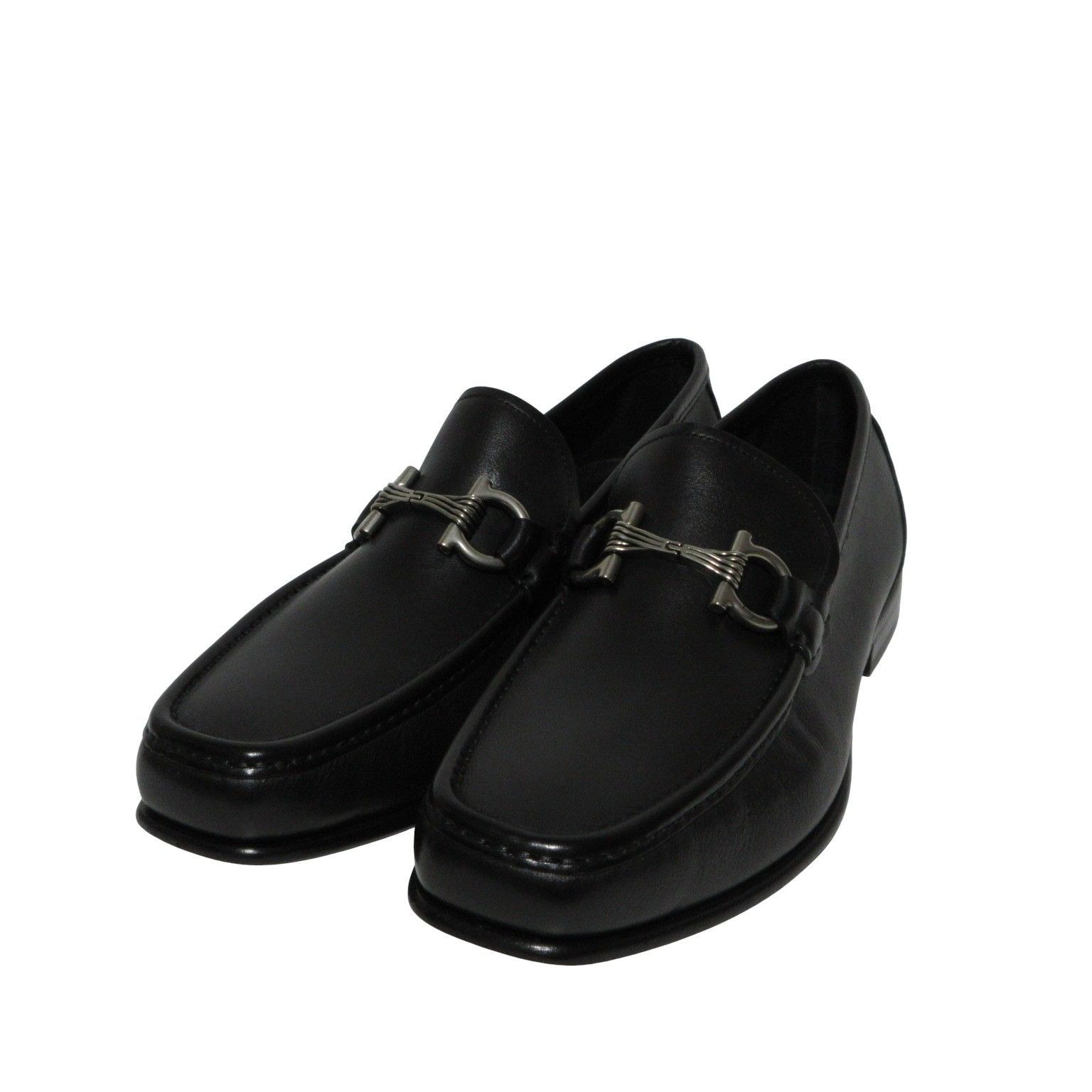 近年メンズ フェラガモ ガンチーニ モカシン黒ローファー8 5約26 5前後ビジネスシューズ