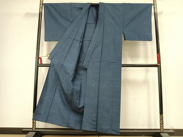 平和屋着物▽男性 紬 単衣 アンサンブル 霞文 正絹 fy