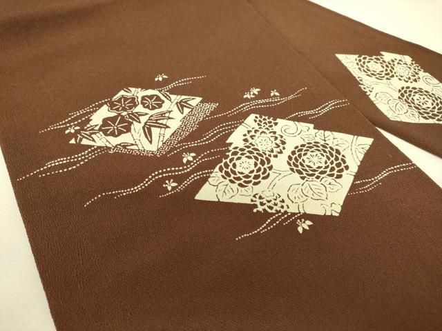 平和屋着物 九寸名古屋帯 作家物 伊勢型染 松皮菱花文 鬼しぼ縮緬 正絹 du