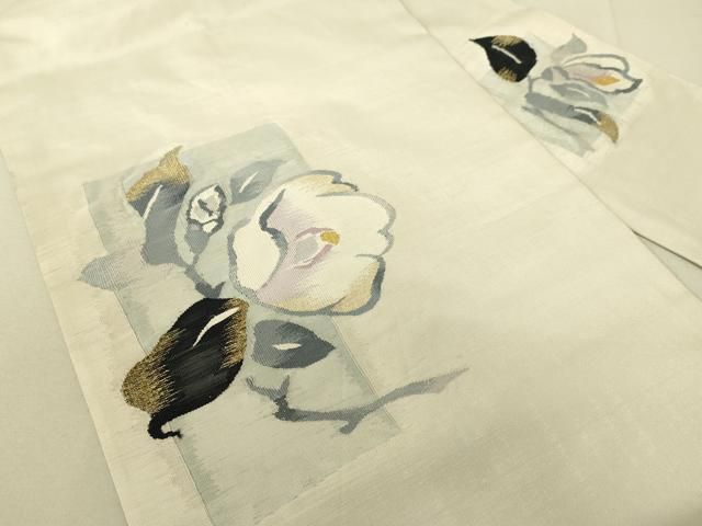 平和屋着物 九寸名古屋帯 枝花文 金糸 正絹 du