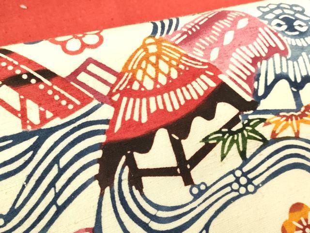 風景花鳥文 正絹