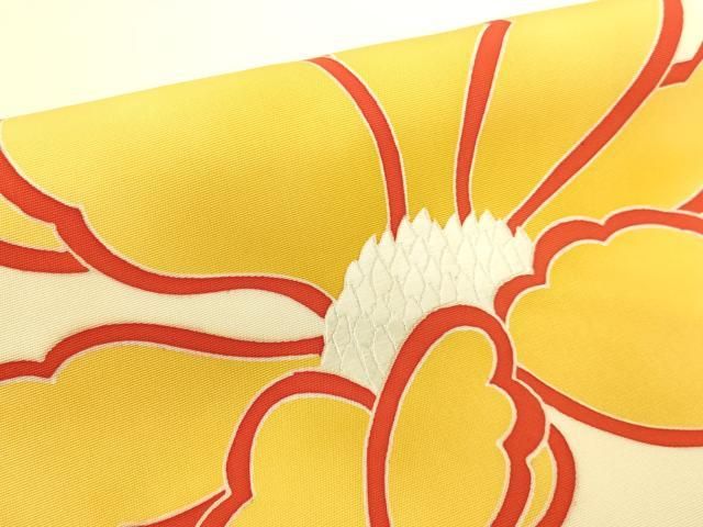  平和屋着物 塩瀬 九寸名古屋帯 刺繍 舞花文 正絹 du 名古屋帯 帯