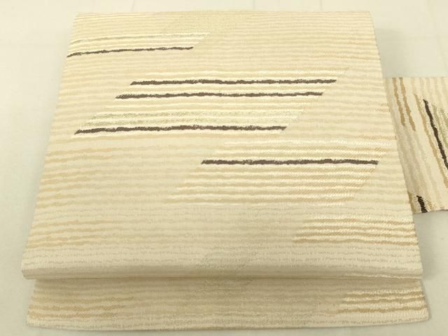 平和屋着物●九寸名古屋帯　横段文　金糸　正絹　逸品　DAAX8424du 平和屋着物○九寸名古屋帯 横段文 金糸 正絹 逸品 DAAX8424du