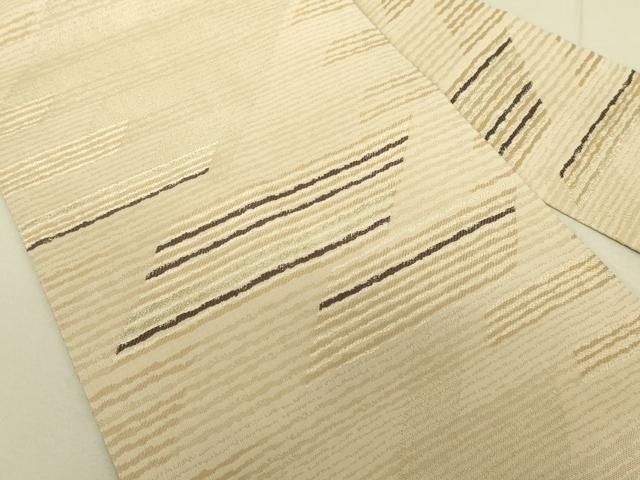 平和屋着物●九寸名古屋帯　横段文　金糸　正絹　逸品　DAAX8424du 平和屋着物○九寸名古屋帯 横段文 金糸 正絹 逸品 DAAX8424du