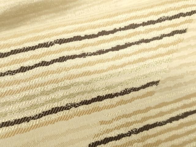 平和屋着物○九寸名古屋帯 横段文 金糸 正絹 逸品 DAAX8424du