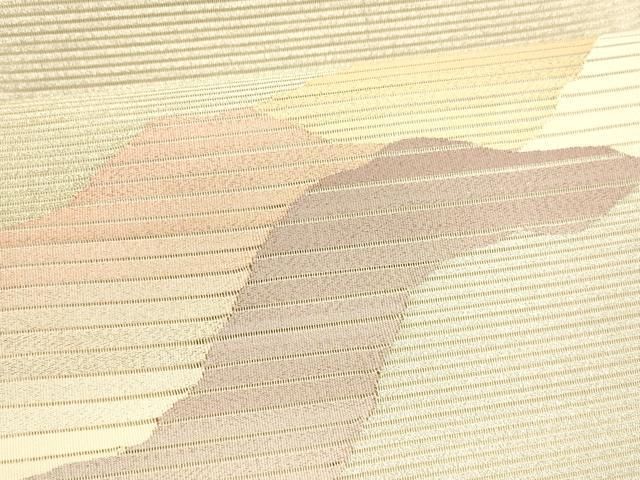 平和屋着物＊夏物 絽綴れ 八寸名古屋帯 抽象文様 銀糸 正絹 逸品