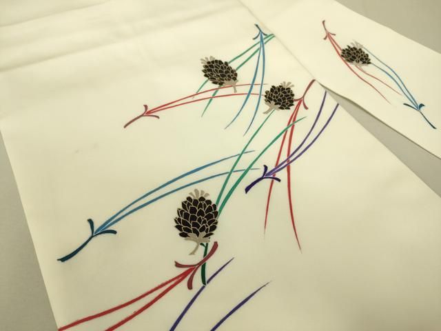 平和屋着物 塩瀬 九寸名古屋帯 松ぼっくり 金彩 正絹 du