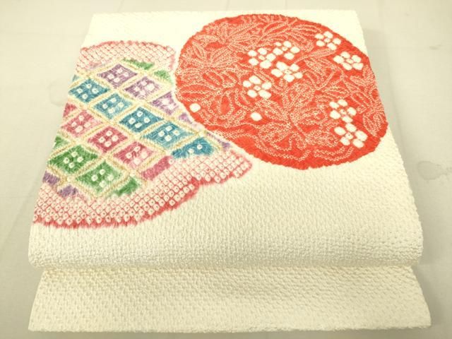 平和屋着物 名門 藤娘きぬたや 総絞り 九寸開き名古屋帯 吉祥花文 正絹 du