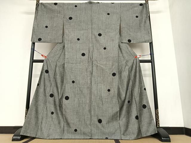 平和屋着物 上質な紬 ドット 正絹 zg