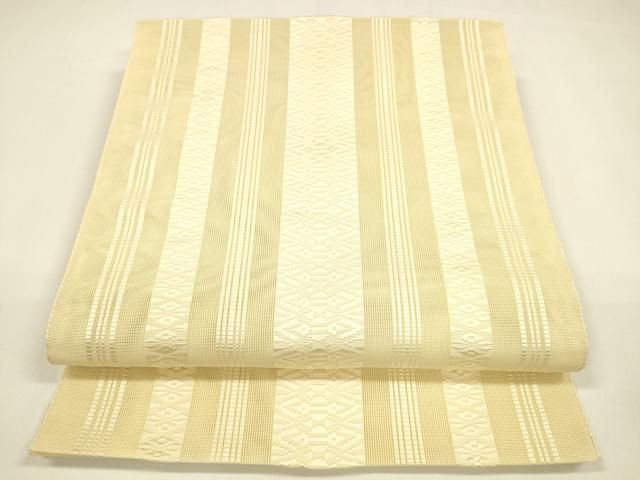 平和屋着物 夏物 本場筑前博多織 八寸名古屋帯 紗献上 蜂蜜色 正絹 cm