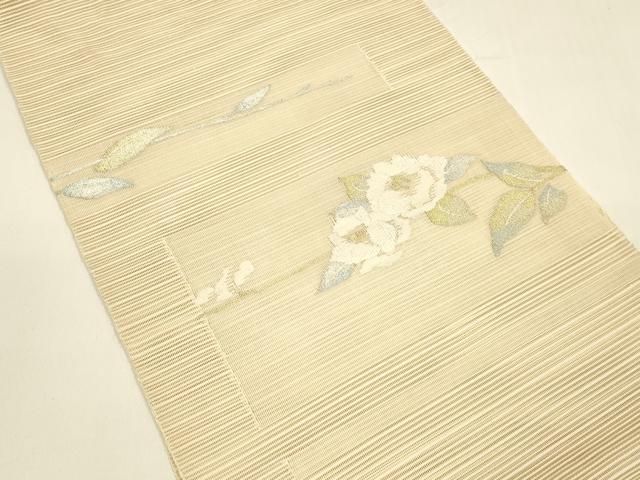 平和屋着物 夏物 絽綴れ 八寸名古屋帯 枝花文 金銀糸 正絹 cm
