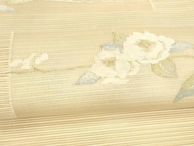  平和屋着物＊夏物 絽綴れ 八寸名古屋帯 枝花文 金銀糸 正絹 cm 名古屋帯 帯