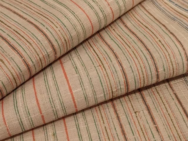 平和屋着物 夏物 生紬 縞 正絹 jd