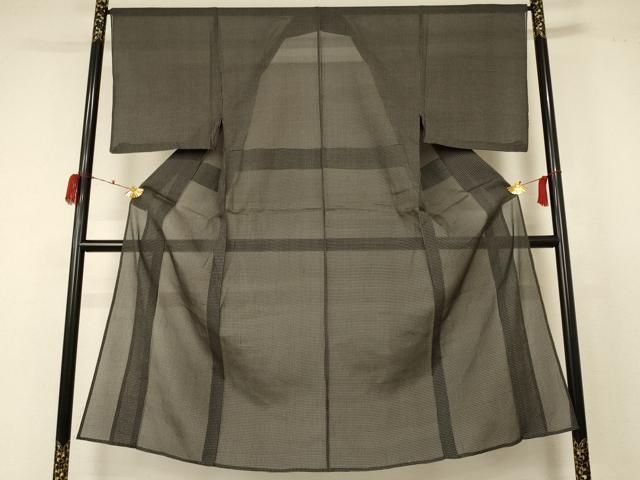 平和屋着物＊夏物 男性 紗紬 格子 正絹 jd