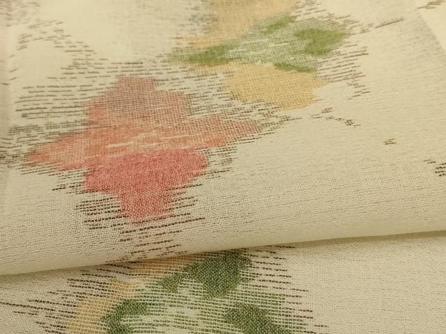 平和屋着物＊夏物　小紋　紗　花菱文　AABC9867jd 平和屋着物＊夏物 小紋 紗 花菱文 AABC9867jd