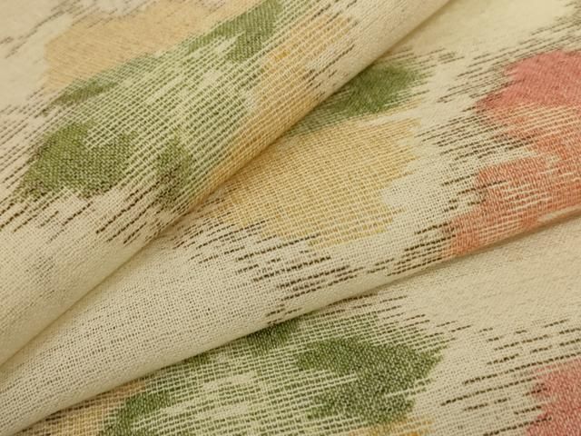 平和屋着物＊夏物 小紋 紗 花菱文 AABC9867jd