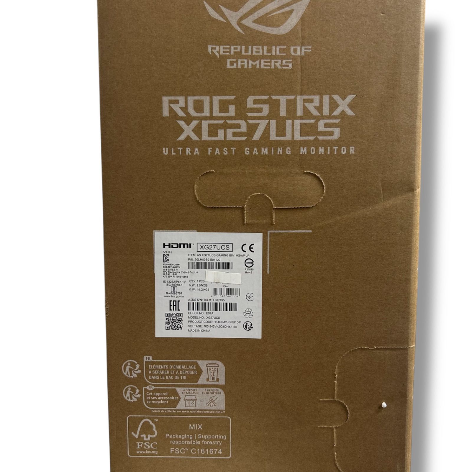 ROG 27インチゲーミングモニター