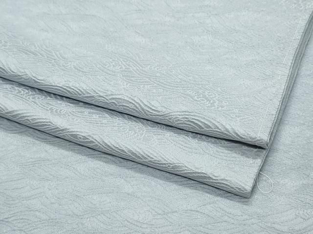 平和屋着物●上質な色無地 立波地紋 灰青色 正絹 ♥ vf