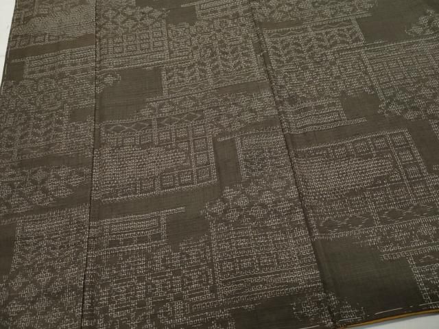  平和屋着物 結城紬 80亀甲 雲取り吉祥文 正絹 vf 紬 着物