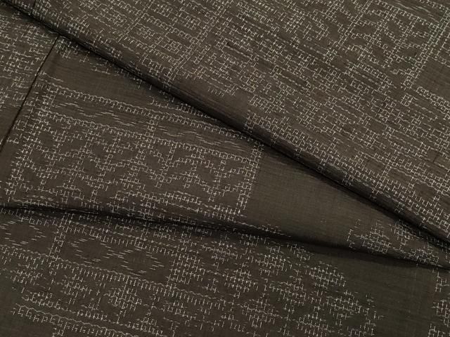 平和屋着物●結城紬 80亀甲 雲取り吉祥文 正絹 ♥ vf