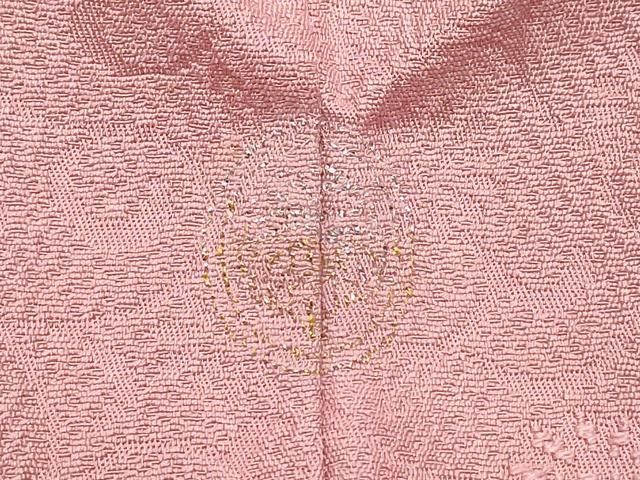  平和屋着物 上質な色無地 花唐草地紋 桃色 正絹 vf 色無地 着物