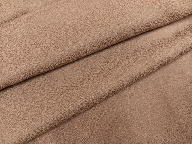 平和屋着物 上質な色無地 風景草花地紋 梅染色 正絹 ph