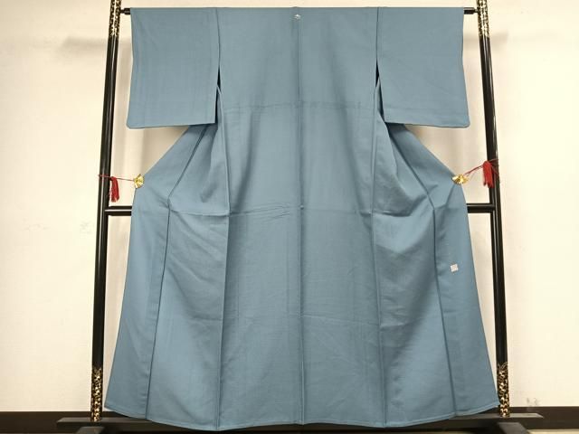 平和屋着物 上質な色無地 単衣 作家物 草木染 浅縹色 正絹 fy